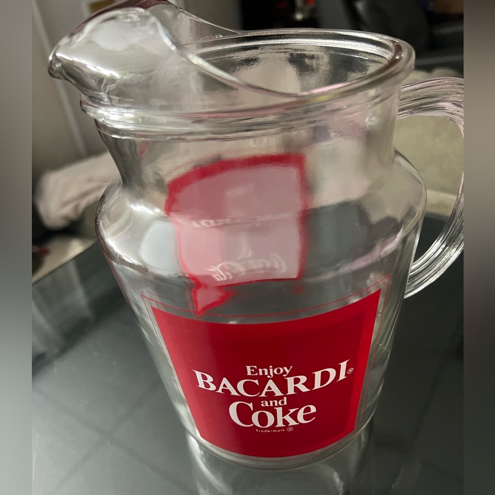 Vintage Bacardi and Coke Pitcher 1970s/1980s